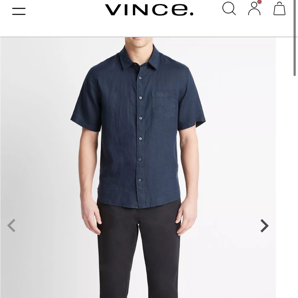 Vince lightweight linen button up short sleeve